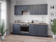 Кухонный гарнитур 2400 Любимый дом Мокка 04 Черный Дуб фактурный антрацит