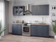 Кухонный гарнитур 2600 Любимый дом Мокка 06 Черный Дуб фактурный антрацит