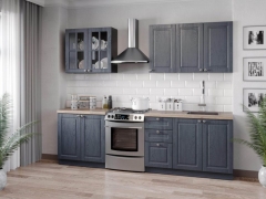 Кухонный гарнитур 2600 Любимый дом Мокка 06 Черный Дуб фактурный антрацит