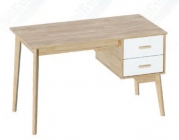 Стол письменный с тумбой Мебельград Калгари 09 Дуб натуральный светлый-белый матовый