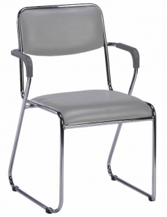 Кресло для посетителей Everprof Everprof Fix Plus Chrome экокожа Серый