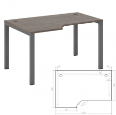 Стол эргономичный левый на металлоопорах POINTEX New Line NLN36322434 Дуб шамони темный