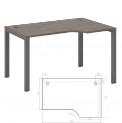 Стол эргономичный правый на металлоопорах POINTEX New Line NLN36322534 Дуб шамони темный