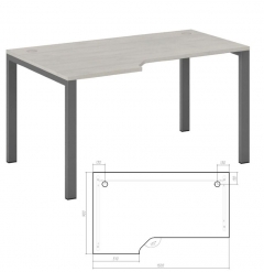 Стол эргономичный левый на металлоопорах POINTEX New Line NLN36322624 Дуб шамони светлый