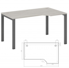 Стол эргономичный правый на металлоопорах POINTEX New Line NLN36322724 Дуб шамони светлый