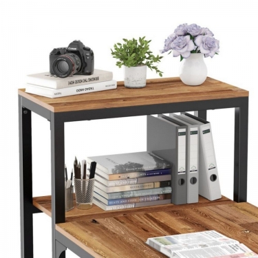 Стол письменный для компьютера со стеллажом Eureka EUREKA ZX-SH140A-RW с шириной 140 см Reclaimed Wood