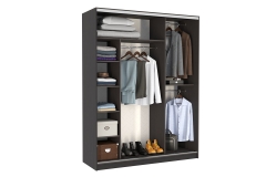 Шкаф-купе Мебельсон Бассо 2-600 с зеркалом SK-01B37 венге/белый