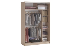 Шкаф-купе Мебельсон Гранд 2-600 с зеркалом SK-05G38 дуб млечный/крем