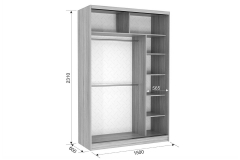 Шкаф-купе Мебельсон Гранд 7-600 27 SK-05G25 венге