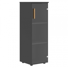 Шкаф колонка с стеклянной дверью правый Skyland Forta FMC 40.2 R Черный графит