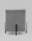 Пуф Stool Group Грейс квадрат с ящиком велюр Серый