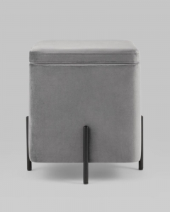 Пуф Stool Group Грейс квадрат с ящиком велюр Серый