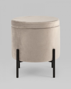Пуф Stool Group Грейс с ящиком велюр Серо-бежевый
