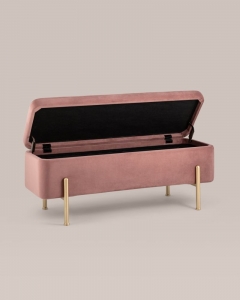 Банкетка Stool Group Болейн с ящиком велюр Розовый
