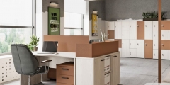 Комплект офисной мебели Экспро LEMO 7 Сосна Скандинавия Карамель нюд