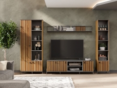 Гостиная Любимый дом Элиот 2 Оникс Серый/Орех фактурный