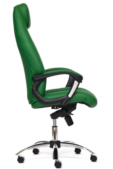 Кресло Tetchair BOSS Lux кож/зам, зеленый/зеленый перфорированный, 36-001/36-001/06