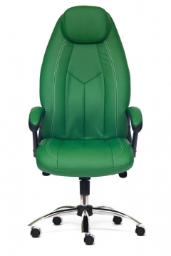 Кресло Tetchair BOSS Lux кож/зам, зеленый/зеленый перфорированный, 36-001/36-001/06