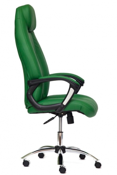 Кресло Tetchair BOSS хром кож/зам, зеленый/зеленый перфорированный, 36-001/36-001/06