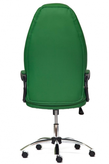 Кресло Tetchair BOSS хром кож/зам, зеленый/зеленый перфорированный, 36-001/36-001/06