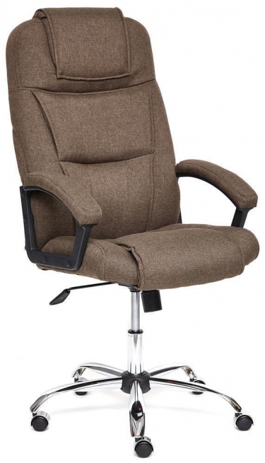Кресло Tetchair BERGAMO хром ткань, коричневый, 3М7-147