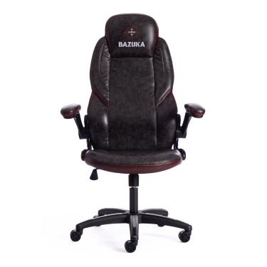 Кресло Tetchair BAZUKA кож/зам, серый/коричневый, 2TONE/2TONE перф/2TONE