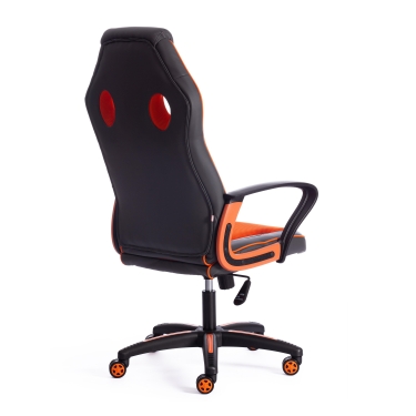 Кресло Tetchair RACER кож/зам/ткань, металлик/оранжевый, 36/07