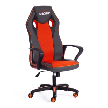Кресло Tetchair RACER кож/зам/ткань, металлик/оранжевый, 36/07
