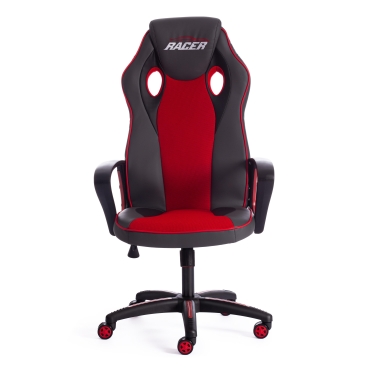 Кресло Tetchair RACER кож/зам/ткань, металлик/красный, 36/08