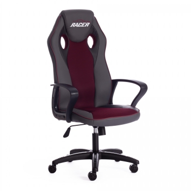 Кресло Tetchair RACER кож/зам/ткань, металлик/бордо, 36/13