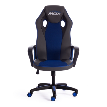 Кресло Tetchair RACER кож/зам/ткань, металлик/синий, 36/10