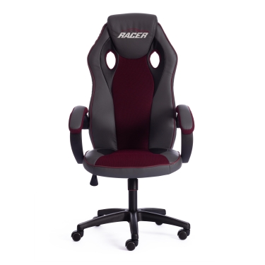 Кресло Tetchair RACER GT new кож/зам/ткань, металлик/бордо, 36/13