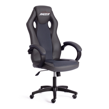Кресло Tetchair RACER GT new кож/зам/ткань, металлик/серый, 36/12