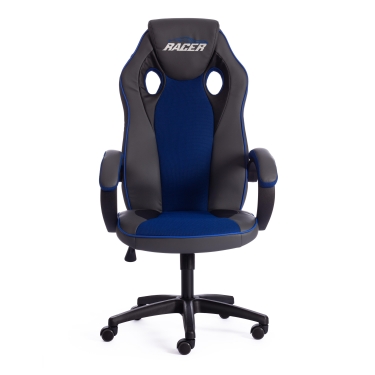 Кресло Tetchair RACER GT new кож/зам/ткань, металлик/синий, 36/10