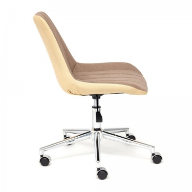 Кресло Tetchair STYLE экошерсть/кож/зам, коричневый/бежевый, 36-34