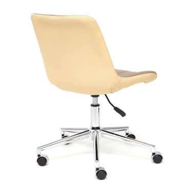 Кресло Tetchair STYLE экошерсть/кож/зам, коричневый/бежевый, 36-34
