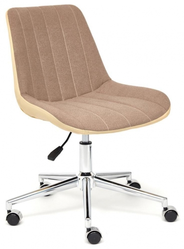 Кресло Tetchair STYLE экошерсть/кож/зам, коричневый/бежевый, 36-34
