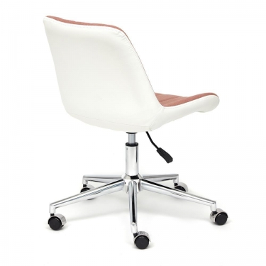 Кресло Tetchair STYLE экошерсть/кож/зам, розовый/белый, 36-01