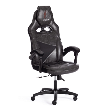 Кресло Tetchair ARENA кож/зам, серый/черный, 2 tone серый/карбон черный