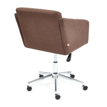 Кресло Tetchair MILAN хром флок , коричневый, 6