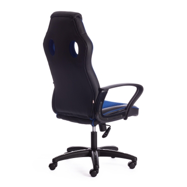 Кресло Tetchair RACER BE кож/зам/ткань, черный/синий, 36-6/10