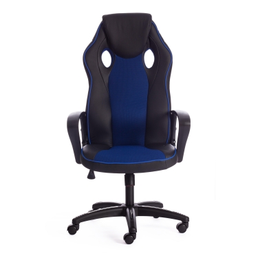 Кресло Tetchair RACER BE кож/зам/ткань, черный/синий, 36-6/10