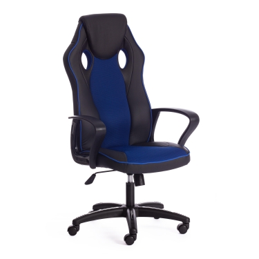 Кресло Tetchair RACER BE кож/зам/ткань, черный/синий, 36-6/10