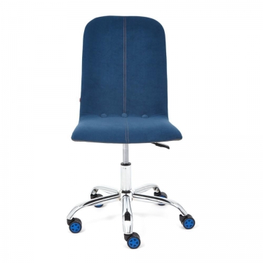 Кресло Tetchair RIO флок/кож/зам , синий/металлик, 32/36