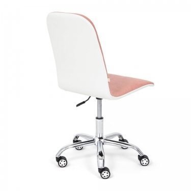 Кресло Tetchair RIO флок/кож/зам , розовый/белый, 137/36-01