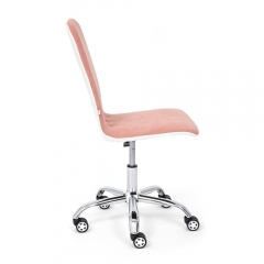 Кресло Tetchair RIO флок/кож/зам , розовый/белый, 137/36-01
