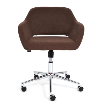 Кресло Tetchair MODENA хром флок , коричневый, 6