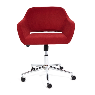 Кресло Tetchair MODENA хром флок , бордо, 10