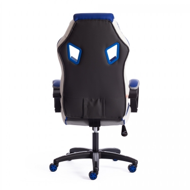 Кресло Tetchair PILOT кож/зам/ткань, черный перфорированный/св.серый/синий, 36-6/06/TW-14/36-39