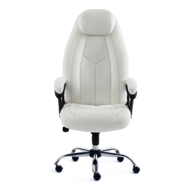 Кресло Tetchair BOSS Lux кож/зам, белый, 36-01/36-01/06